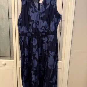 Lane Bryant Navy and Blue Floral Dress